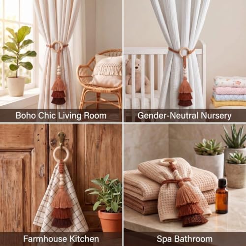 Novabright 4 Pcs Boho Curtain Tiebacks - Image 6