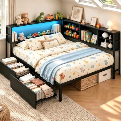 Full Size Corner Bed Frame by AILUNWALL