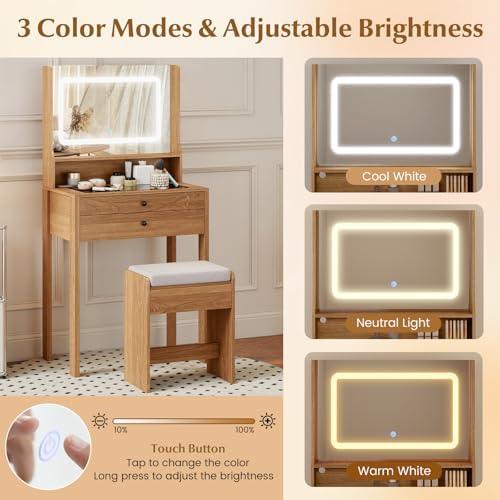 CHARMAID Compact Vanity Desk - Image 4