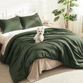 Litanika Oversized Queen Comforter Set, 3 Pieces Solid Bedding by Litanika