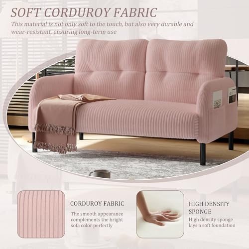 47" Corduroy Loveseat Sofa, 2 Seat Small Couch - Image 5