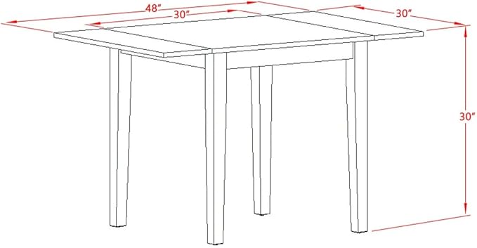 East West Furniture NDGR3-MAH-W 3 Piece Modern Dining Table Set Contains a Rectangle Wooden Table with Dropleaf and 2 Kitchen Dining Chairs, 30x48 Inch, Mahogany