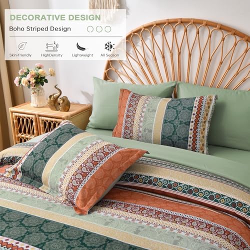 Cottolester Boho Comforter Set King Size, 8 Pieces Striped Bed in a Bag - Image 3