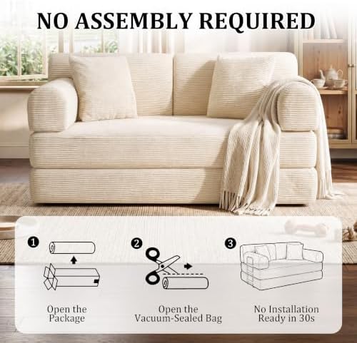 Convertible Futon Sofa Bed, Boneless Couch - Image 6