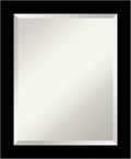 Amanti Art Black Bathroom Mirror for Over Sink, 24x20 Brushed Black Rectangle Vanity Mirror, Small Modern Contemporary Frame, Hangs Horizonally and Vertically, Bathroom Wall Decor, Beveled Edge