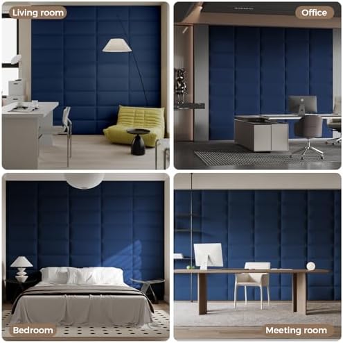 Coastal Blue Freestanding Linen Headboard 24x12 Inch 6-Panel Kit - Image 4