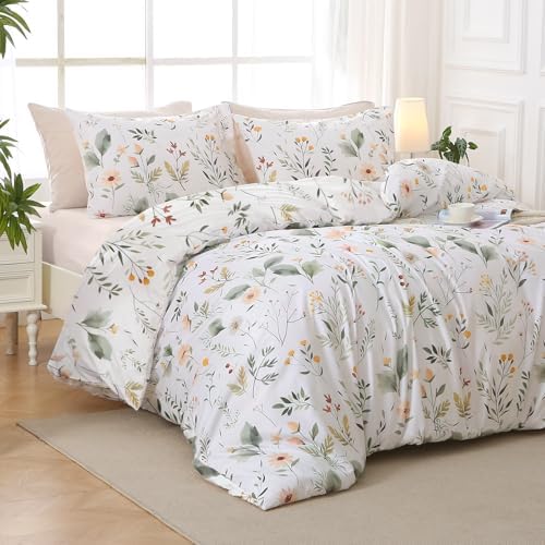 MUXHOMO King Comforter Set, 7-Piece Floral Bed in a Bag - Image 2