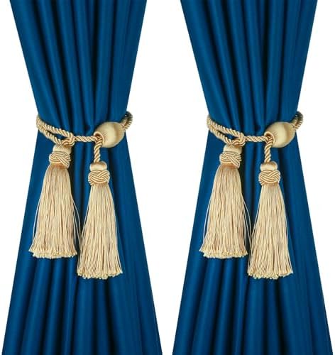 2 Pack Curtain Tiebacks with Tassel, Decorative Curtain Holdback by HedongHexi
