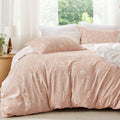 Bedsure Floral Comforter Set Cute Bedding Set Full Reversible Blush Pink by BEDSURE