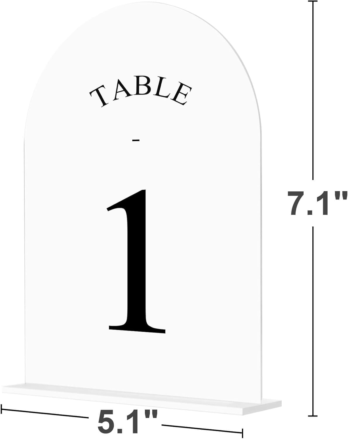 JOYIT Arch Wedding Table Numbers 1-20 with Stands – Double-Sided Printed 5" X 7" Acrylic Signs with White Background and Black Text, Perfect for Wedding Receptions, Parties, Anniversaries, and Events