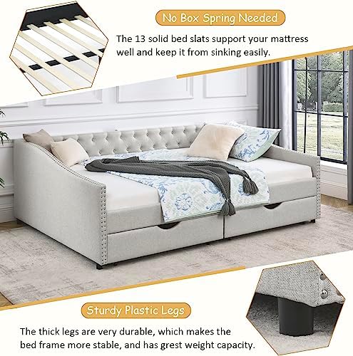 Wood Queen Size Daybed, Day Bed Frame - Image 5