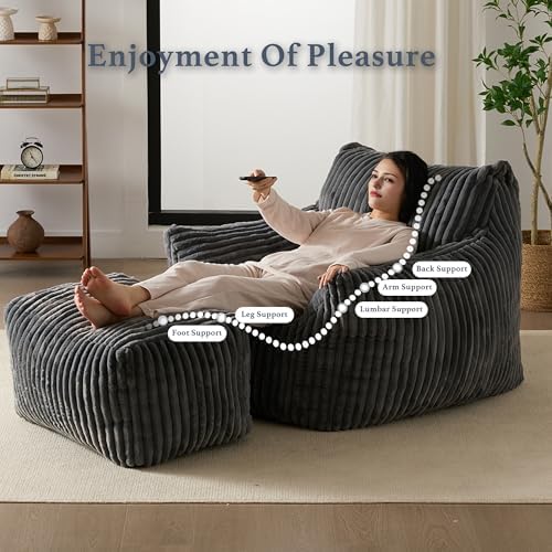 Gericco Oversized Bean Bag Chaise Lounge Chair - Image 5