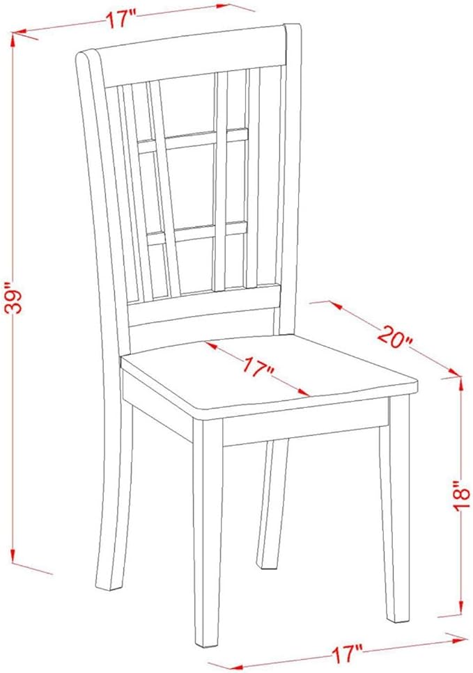 East West Furniture DLNI5-BMK-W 5 Piece Dinette Set for 4 Includes a Round Dining Room Table with Dropleaf and 4 Dining Chairs, 42x42 Inch, Buttermilk & Cherry