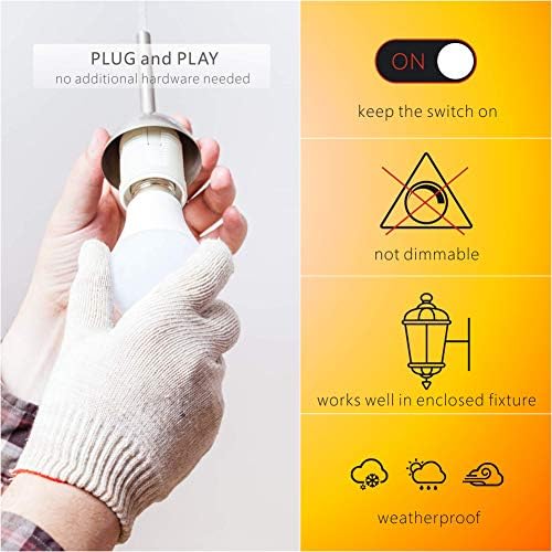 Outdoor Sensor Light Bulbs, E26 Dusk to Dawn Activated Security - Image 5