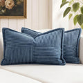 MIULEE Decorative Lumbar Throw Pillow Covers 14x24 Inch Blue 2 Pack by MIULEE