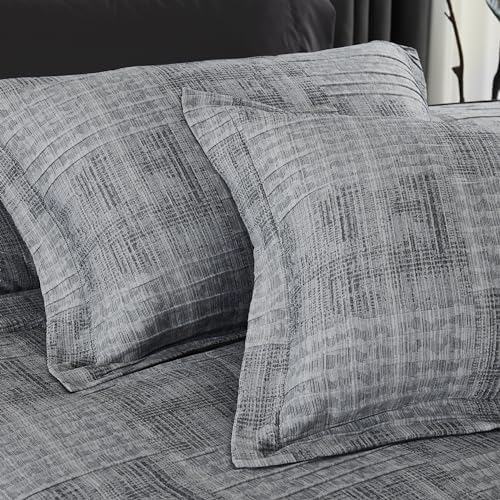 Oversized Queen Comforter Set Crinkle Textured Bedding Set 7 Pieces - Image 4