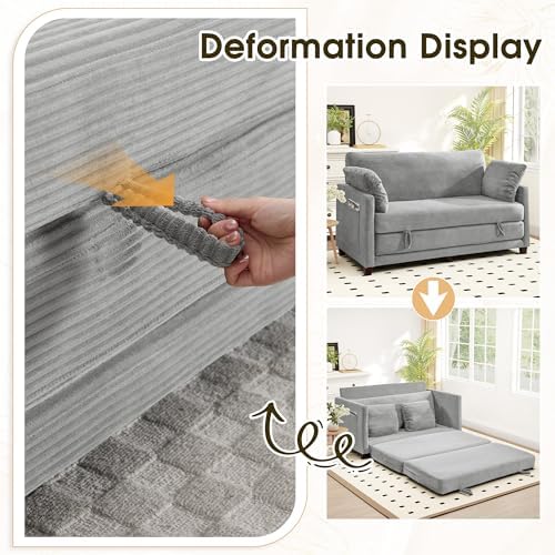 65" Convertible Loveseat Sofa Bed, 2-in-1 Folding Sofa Bed - Image 3