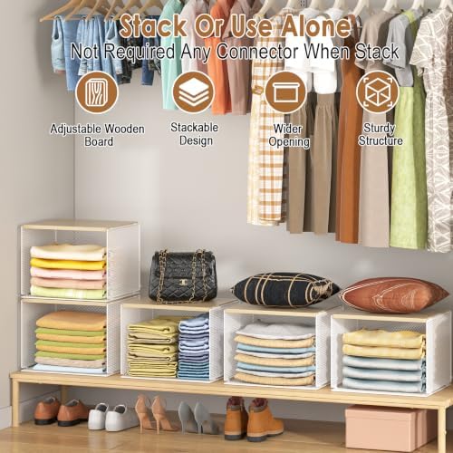 3 Pack Stackable Closet Organizers and Storage, Closet Shelves - Image 6