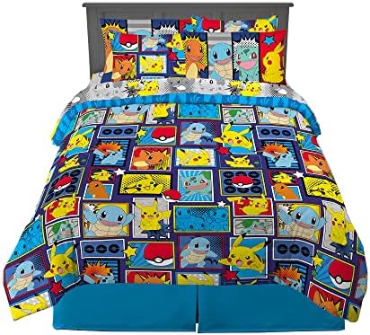 Pokémon Pikachu Queen Size Bedding Set – Kids Bedding Super Soft Cozy by Franco