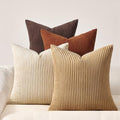 Topfinel Boho Throw Pillow Covers 18x18 Inch Set of 4 Soft Farmhouse Corduroy by Topfinel