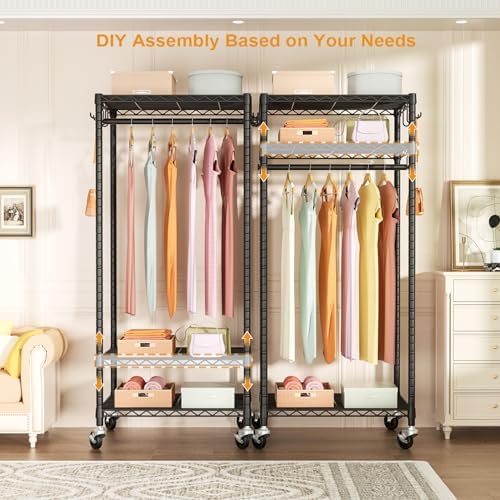 Rolling Clothes Rack, Clothing Racks - Image 5