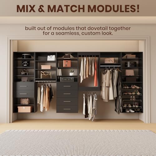 ROOMTEC 19.5" Shoe Shelf Short Tower Closet Unit, Modular Closet System - Image 3