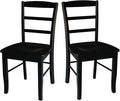 International Concepts Pair of Madrid LadderBack Chairs, Black