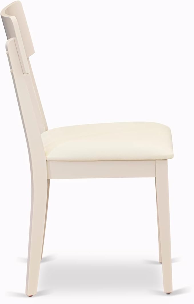 East West Furniture CAAD5C-LWH-LC 5 Piece Kitchen Table Set for 4 Includes a Rectangle Dining Room Table and 2 Faux Leather Dining Chairs with 2 Benches, 36x60 Inch, Linen White