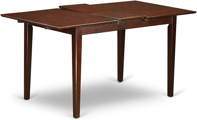 East West Furniture PSNO7-MAH-C 7 Piece Dining Room Furniture Set Consist of a Rectangle Wooden Table with Butterfly Leaf and 6 Linen Fabric Upholstered Chairs, 32x60 Inch, Mahogany