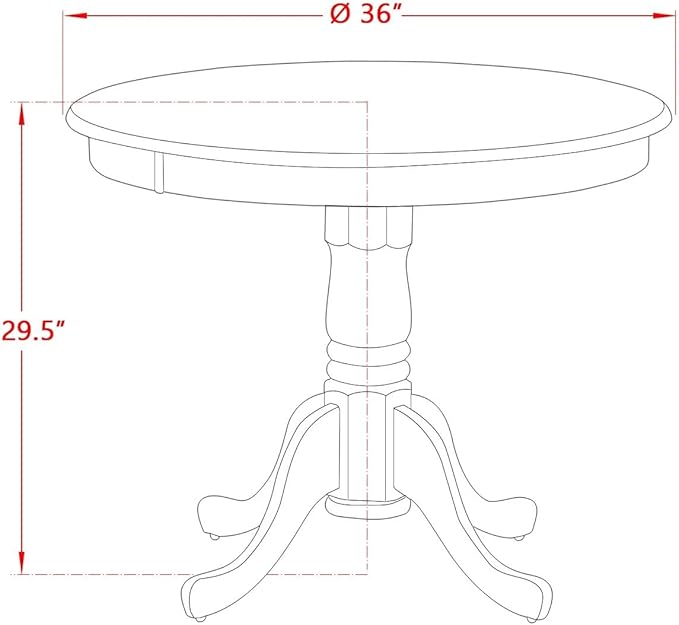East West Furniture AMAB3-OAK-04 3 Piece Dining Set Contains a Round Kitchen Table with Pedestal and 2 Light Tan Linen Fabric Parson Dining Room Chairs, 36x36 Inch, Oak