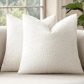 MIULEE 20x20 Decorative Boucle Couch Pillow Covers White by MIULEE