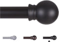Thestoa Curtain Rods for Windows 48 to 84-92 inch, 5/8" Matte Black Curtain Rod by Thestoa