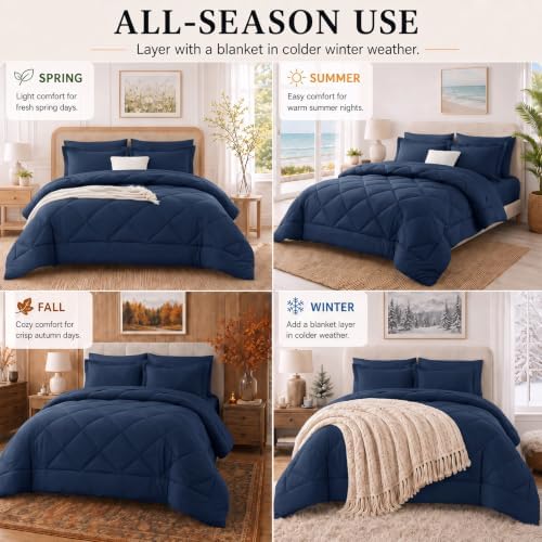 CozyLux Super King Plus Comforter Set 128"x120", 7 Piece - Image 7