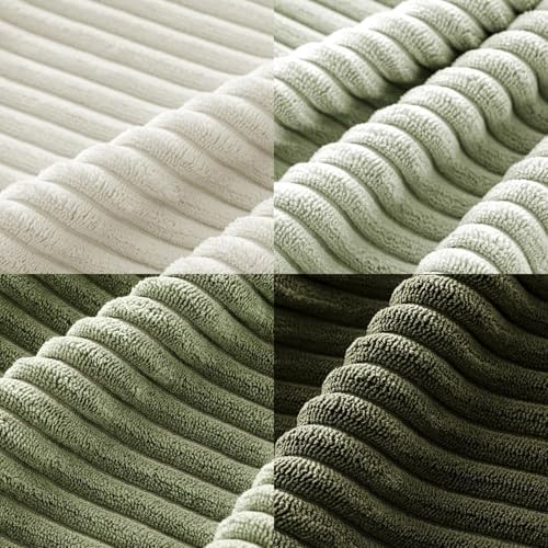 MIULEE Soft Corduroy Decorative Throw Pillow Covers Light Green 22x22 - Image 2