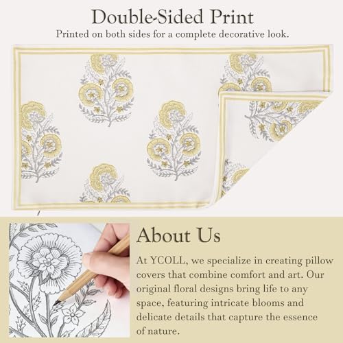 YCOLL Vintage Floral 12x20 Lumbar Pillow Cover Pack of 1, Double-Sided - Image 3