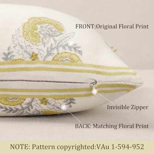 YCOLL Vintage Floral 12x20 Lumbar Pillow Cover Pack of 1, Double-Sided - Image 4