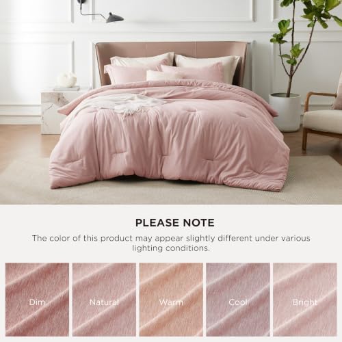 Bedsure Pink Twin Comforter Set, Soft College Dorm Room Essentials 2 Pcs - Image 6