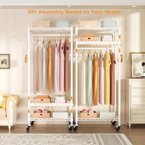 Rolling Clothes Rack, Clothing Racks - Image 4