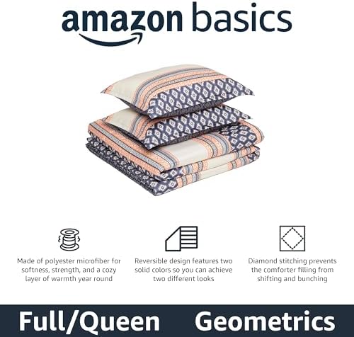 Amazon Basics Lightweight Microfiber Comforter Set, Full/Queen - Image 2