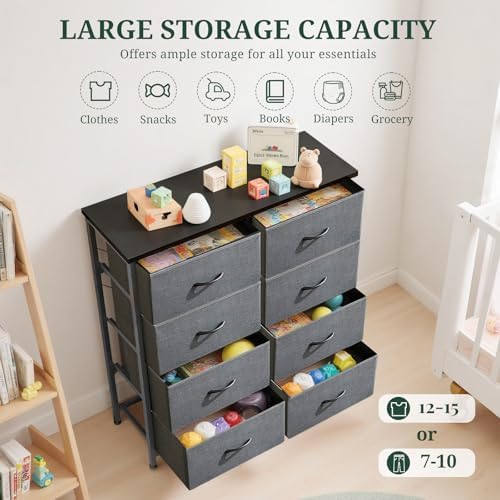 8-Drawer Dresser for Bedroom, Anti-Tip Tall Storage Organizer - Image 5