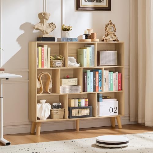 LEYAOYAO 10 Cube Bookshelf, Mid-Century Modern Bookcase by LEYAOYAO-Findtheshiningpointofyourideallife%EF%BC%81