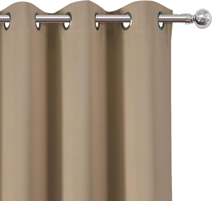 LEMOMO Natural Blackout Curtains 42 x 54 Inch Length Set of 2 Panels Grommet - Image 7