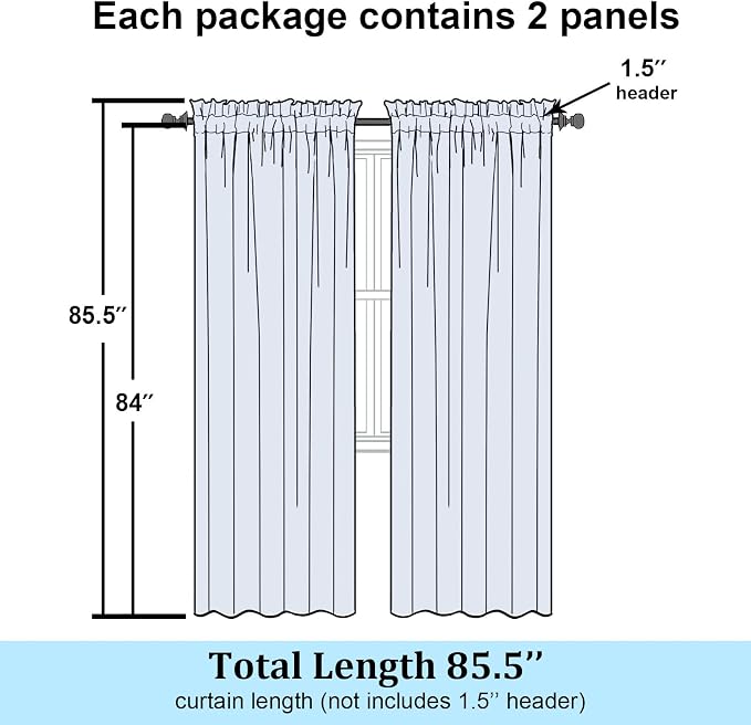 Simplebrand Hot Pink Sheer Curtains 84 Inches Long, Light Filtering Rod Pocket - Image 8