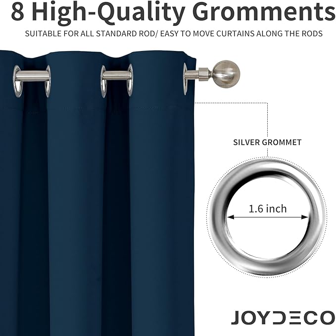 Joydeco Blackout Curtains 72 Inch Length 2 Panels Set, Thermal Insulated Long - Image 4