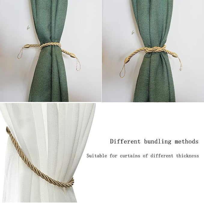 BEL AVENIR Curtain Rope Tiebacks, Drapery Rope Holdbacks - Image 5