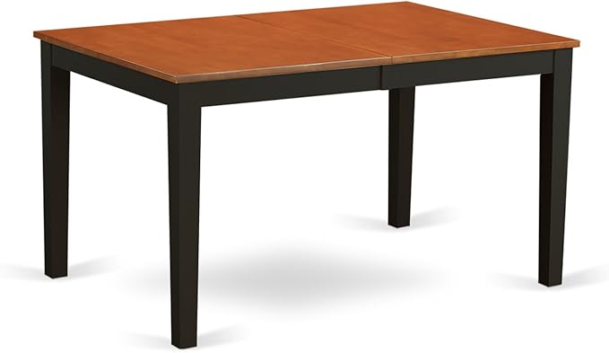 East West Furniture NIQU6-BCH-W 6 Piece Dining Room Table Set Contains a Rectangle Kitchen Table with Butterfly Leaf and 4 Dining Chairs with a Bench, 36x66 Inch, Black & Cherry