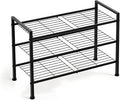 Simple 3 Tier Shoe Rack,Metal Stackable Shoe Storage Organizer for Closet,Entryway, Bedroom, Black (Black, 3-Tier)