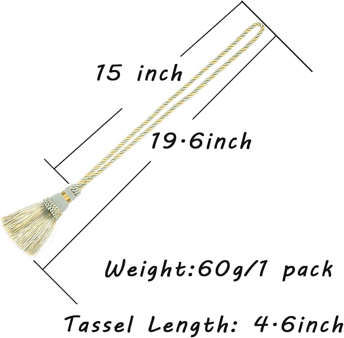 Fenghuangwu 4 Pack Curtain Tie Backs Rope Tassels - Image 2