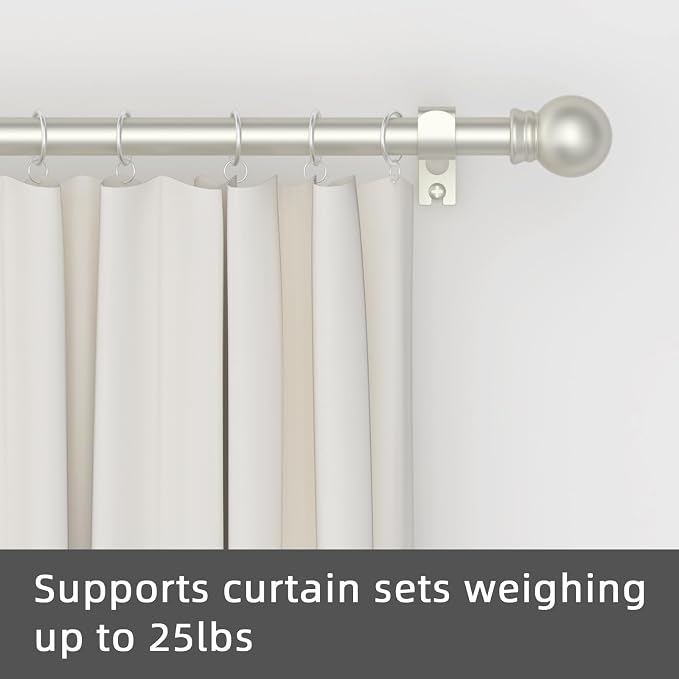 GXOACKJ Curtain Rods for windows 48 to 84-93 inch, 5/8 inch Decorative Nickel - Image 4
