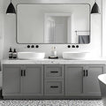 ANDY STAR Black Bathroom Mirrors for Over Sink, 30x55 Inch Matte Black Mirror for Bathroom, Rectangle Metal Vanity Mirror for Wall-Modern Clean Design with Superior Stainless Steel Frame